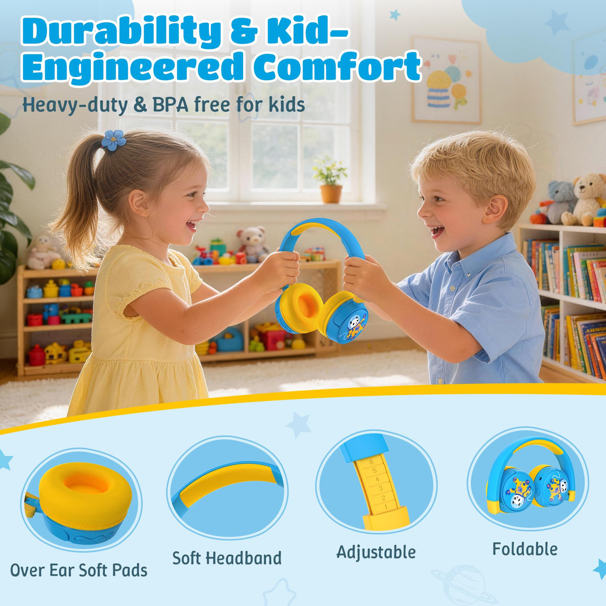 Sparks Plus soft ear pads and adjustable headband for all-day comfort