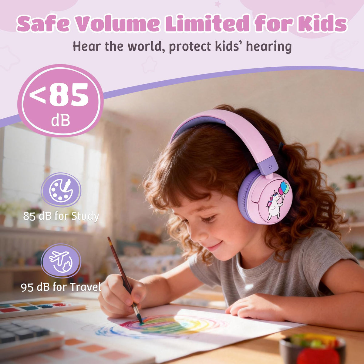 Sparks Plus Kids Headphones soft ear pads for comfortable all-day wear