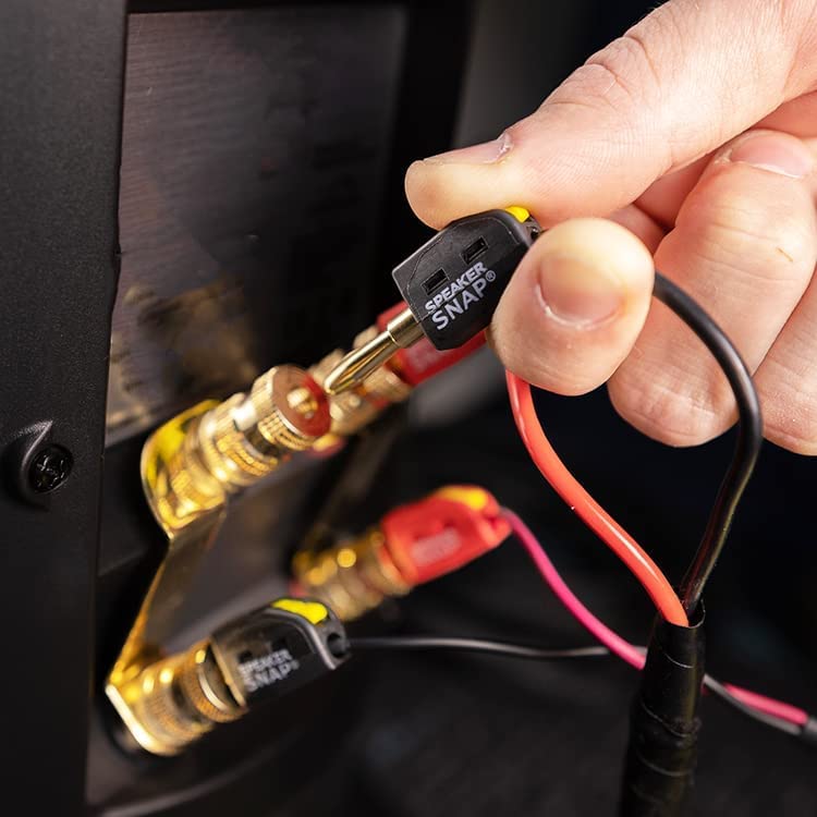 Speaker Snap plugged into receiver binding post for clean reliable connection