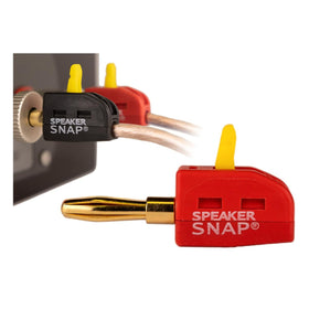 Speaker Snap banana plug securing a wire to a wall plate connection