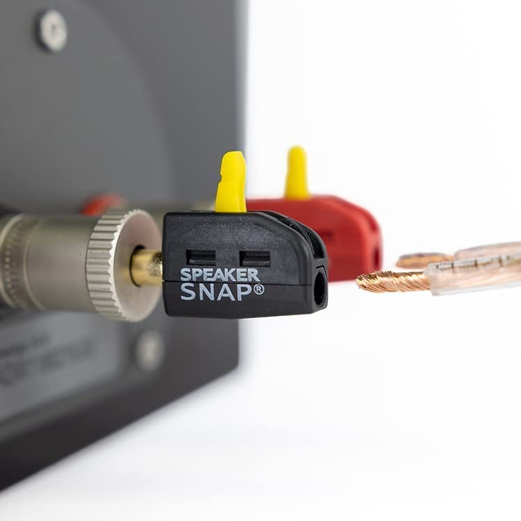 Speaker Snap close-up of wire insertion showing tool-free secure fit