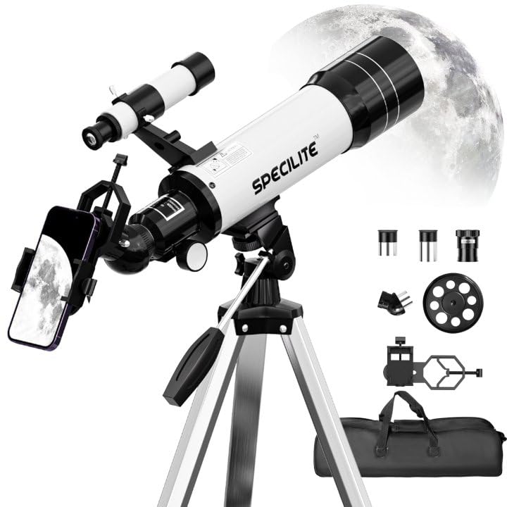 SPECILITE telescope with 70 mm aperture delivers bright lunar views