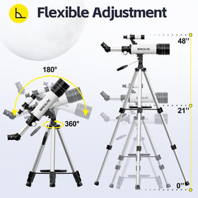 SPECILITE portable tripod provides stable viewing at various heights