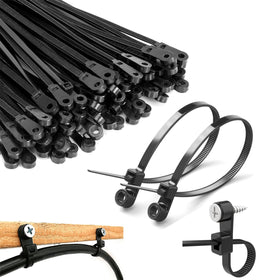 SPEDPAI front pack of 200 black 8 inch zip ties showing count and size benefit