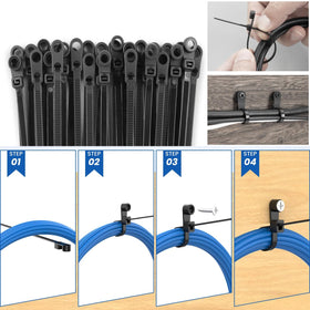 SPEDPAI zip tie fixed to wall with screw demonstrating stable mounted cable routing