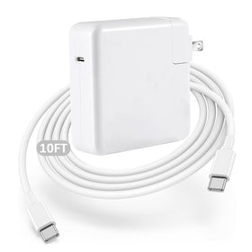SpeedScope 96W MacBook Pro charger powering a laptop quickly.