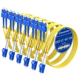 SpeedyCables LC to SC front connectors showing clean terminations and reliable connections