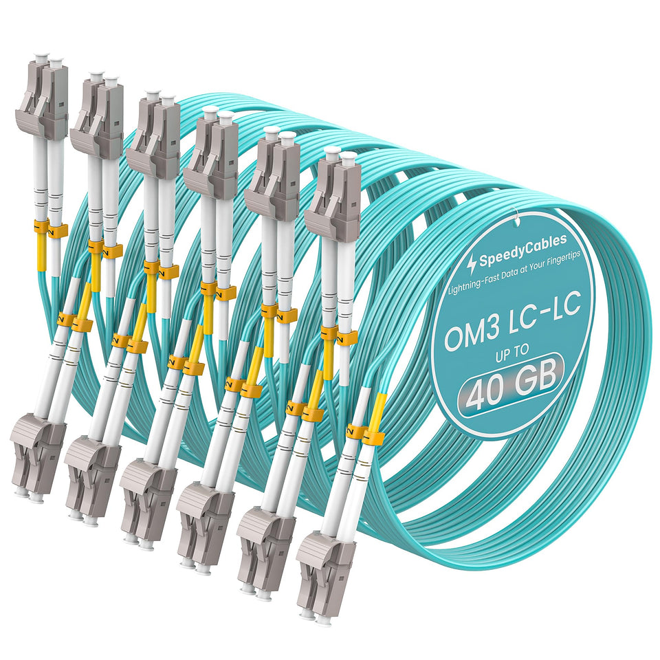 SpeedyCables OM3 LC-LC patch cable 1m demonstrates high-speed data transfer in tight racks.