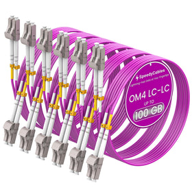 SpeedyCables OM4 LC-LC patch cable magenta jacket for easy color coding in racks