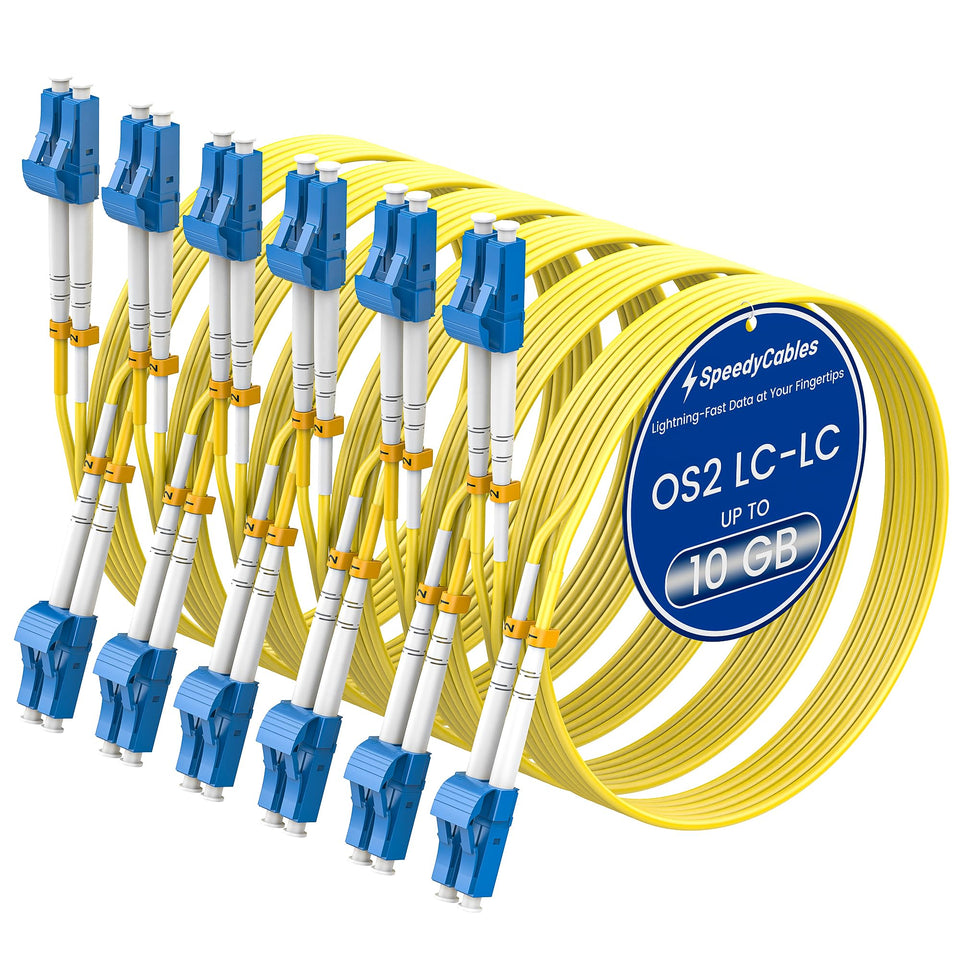 SpeedyCables OS2 LC-LC patch cable close-up connector for stable high-speed links