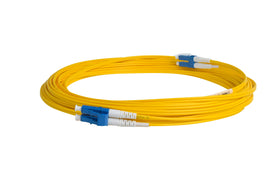 SpeedyFiberTX LC duplex connectors with short boots simplify routing.
