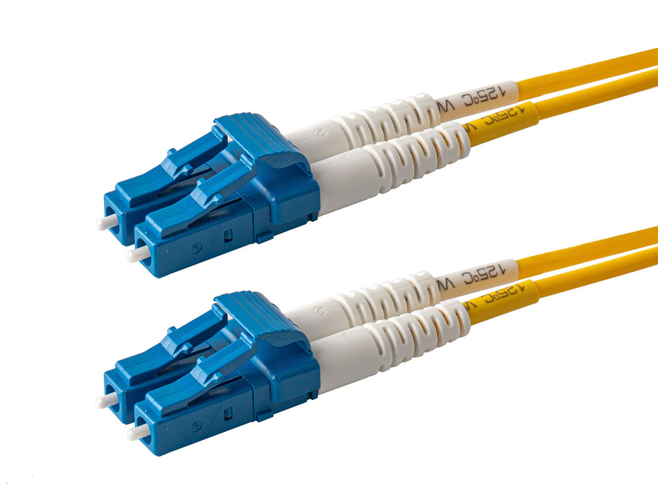 SpeedyFiberTX LC-to-LC patch cable duplex with yellow jacket for easy channel ID