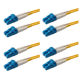 SpeedyFiberTX LC to LC patch cable with yellow riser jacket for reliable connections.