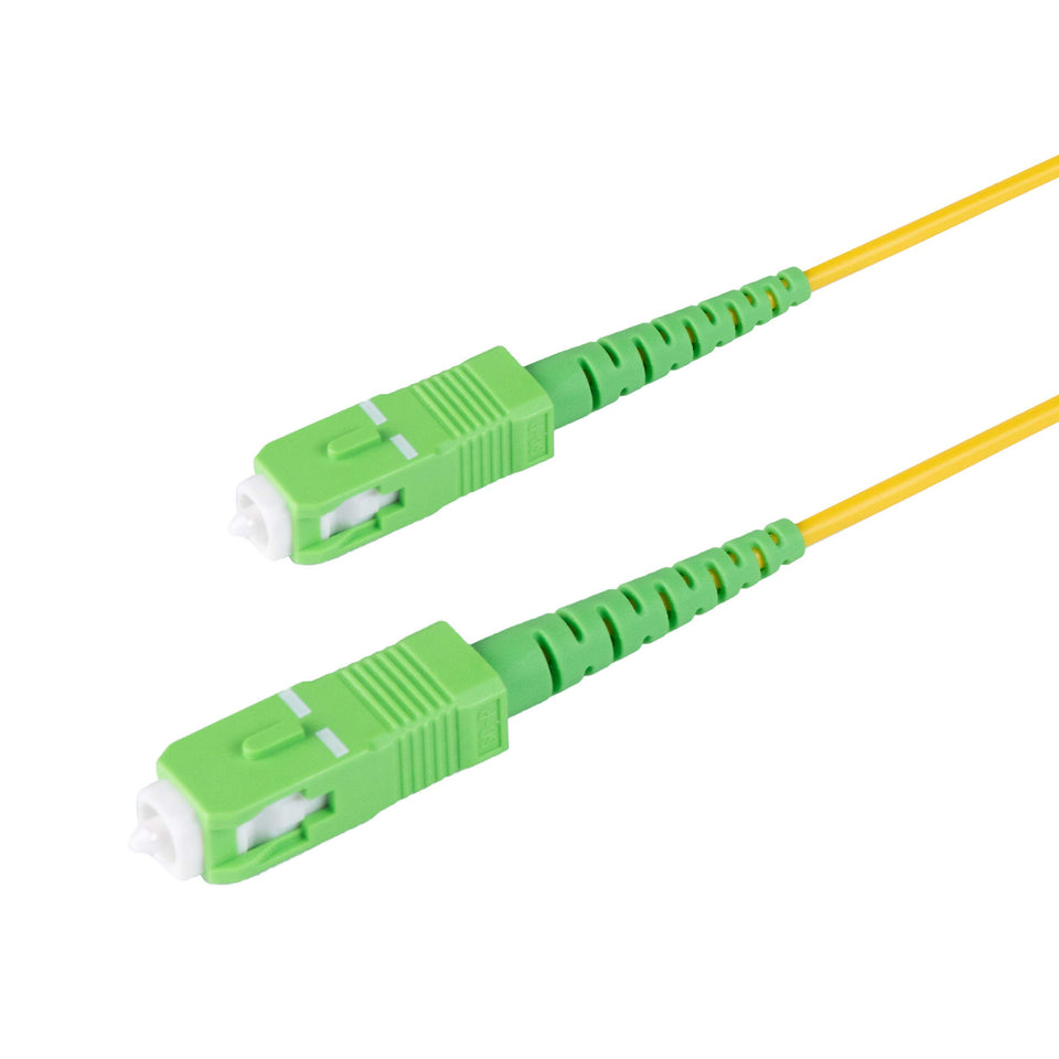 SpeedyFiberTX slim simplex yellow patch cable with riser jacket for easy deployment.