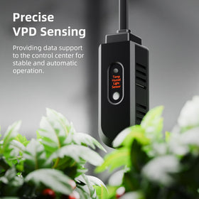 Spider Farmer GGS AC10 soil moisture sensor close-up beside a plant.