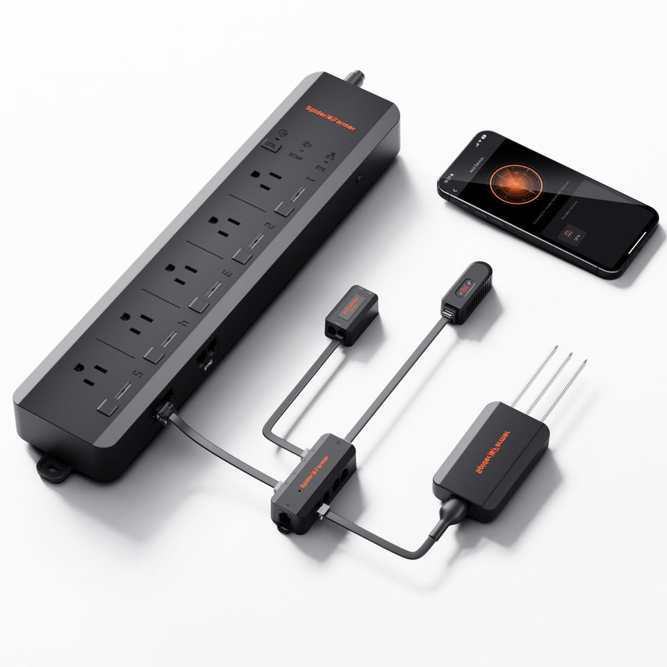 Spider Farmer GGS AC5 power strip outlets enable independent remote control and automation