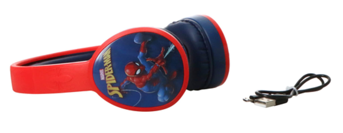 Spider-Man headphones with soft ear cushions for comfortable wear during long sessions.