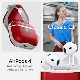AirPods 4 retro design with carabiner for convenient carrying