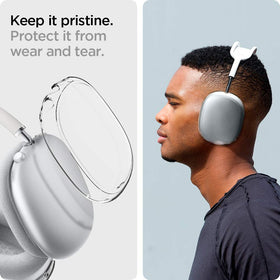Spigen AirPods Max Case No Yellowing Back Shell maintains crystal clarity.