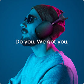 AirPods Max back with Urban Fit cover shows durable black nylon.