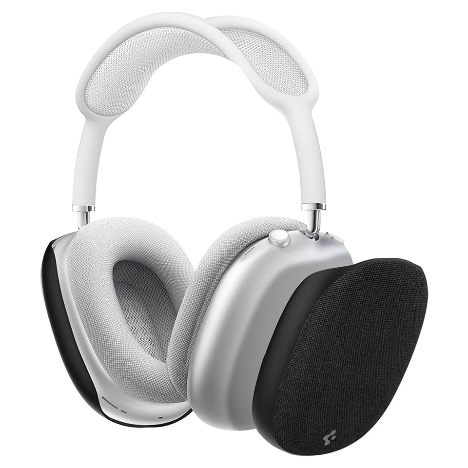 Spigen Urban Fit nylon cover on AirPods Max front view protects against scuffs.