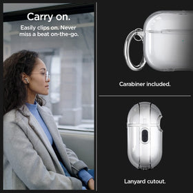 Spigen AirPods Pro 2 case non-yellowing hard shell with bumper protection
