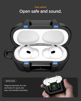 Spigen AirPods Pro 3 Case with carabiner for secure portability