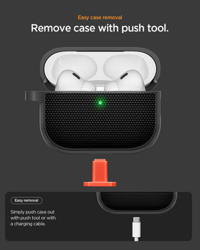 Spigen AirPods Pro 3 case indicating compatibility with AirPods Pro 3rd Gen (2025).