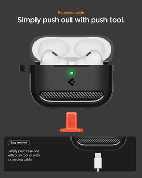Spigen AirPods Pro 3 Case front view highlights slim, protective silhouette