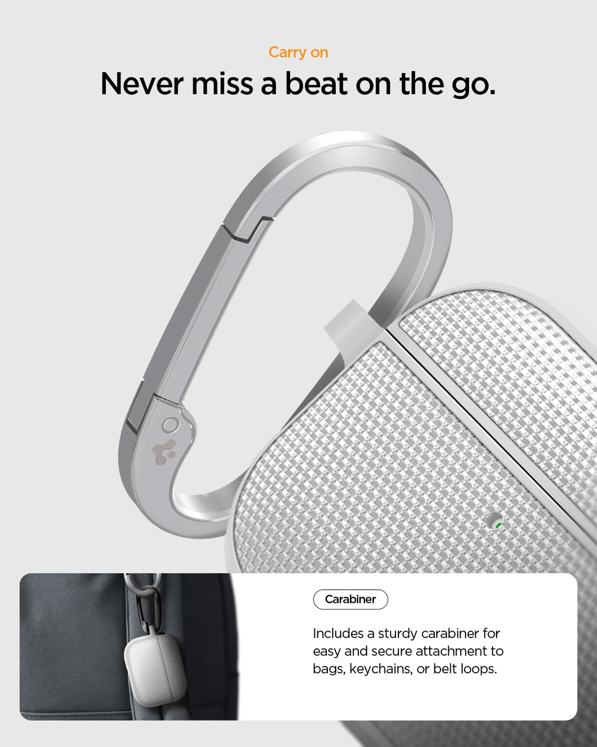 Spigen AirPods Pro 3 case compatible with the 2025 model for snug fit.