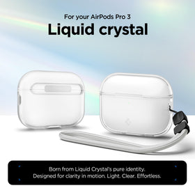 Spigen AirPods Pro 3 Case Liquid Crystal—rear view shows slim, sturdy protection.
