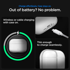 Spigen AirPods Pro 3 Case Liquid Crystal—precise cutouts at top and bottom.
