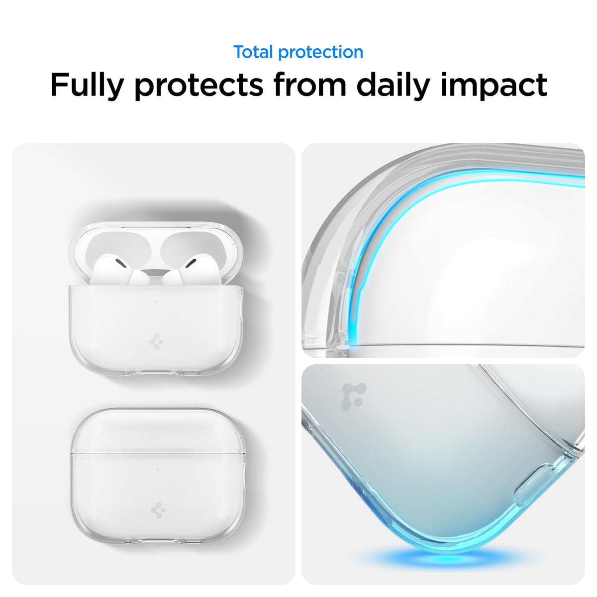 Spigen AirPods Pro 3 Case Liquid Crystal—open ports for full access.