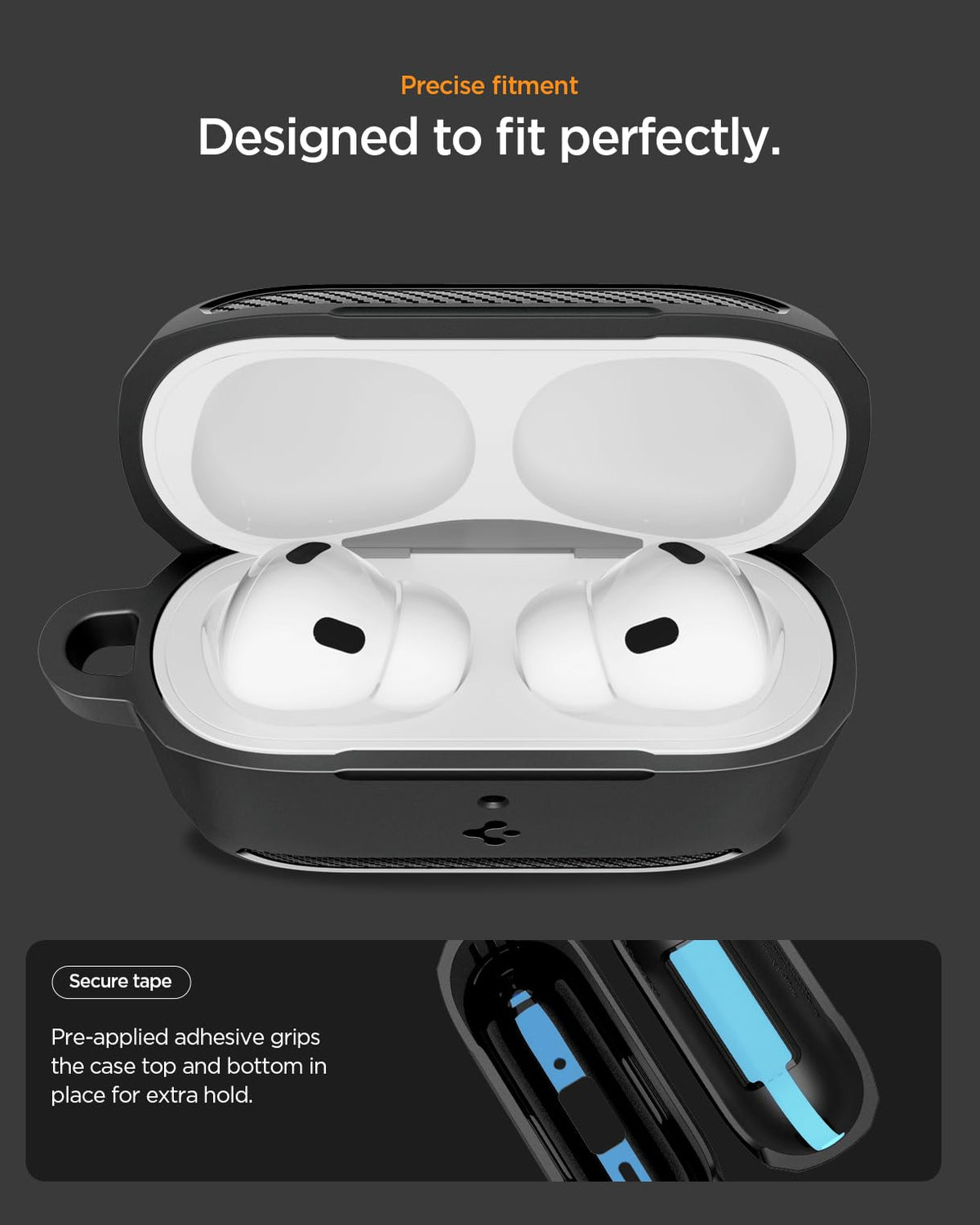 Spigen AirPods Pro 3 Case with precise cutouts for easy access to ports and controls