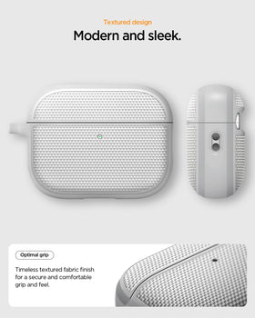Spigen AirPods Pro 3 case secure slim fit with adhesive tape for protection.