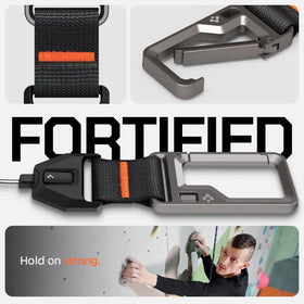 Spigen AirPods Pro 3 lanyard features durable nylon strap for steady grip.