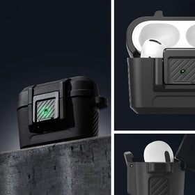Spigen AirPods Pro secure lock clip highlights quick access and safer carry.
