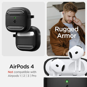 Spigen AirPods 4 case with carabiner clip for secure on-the-go access
