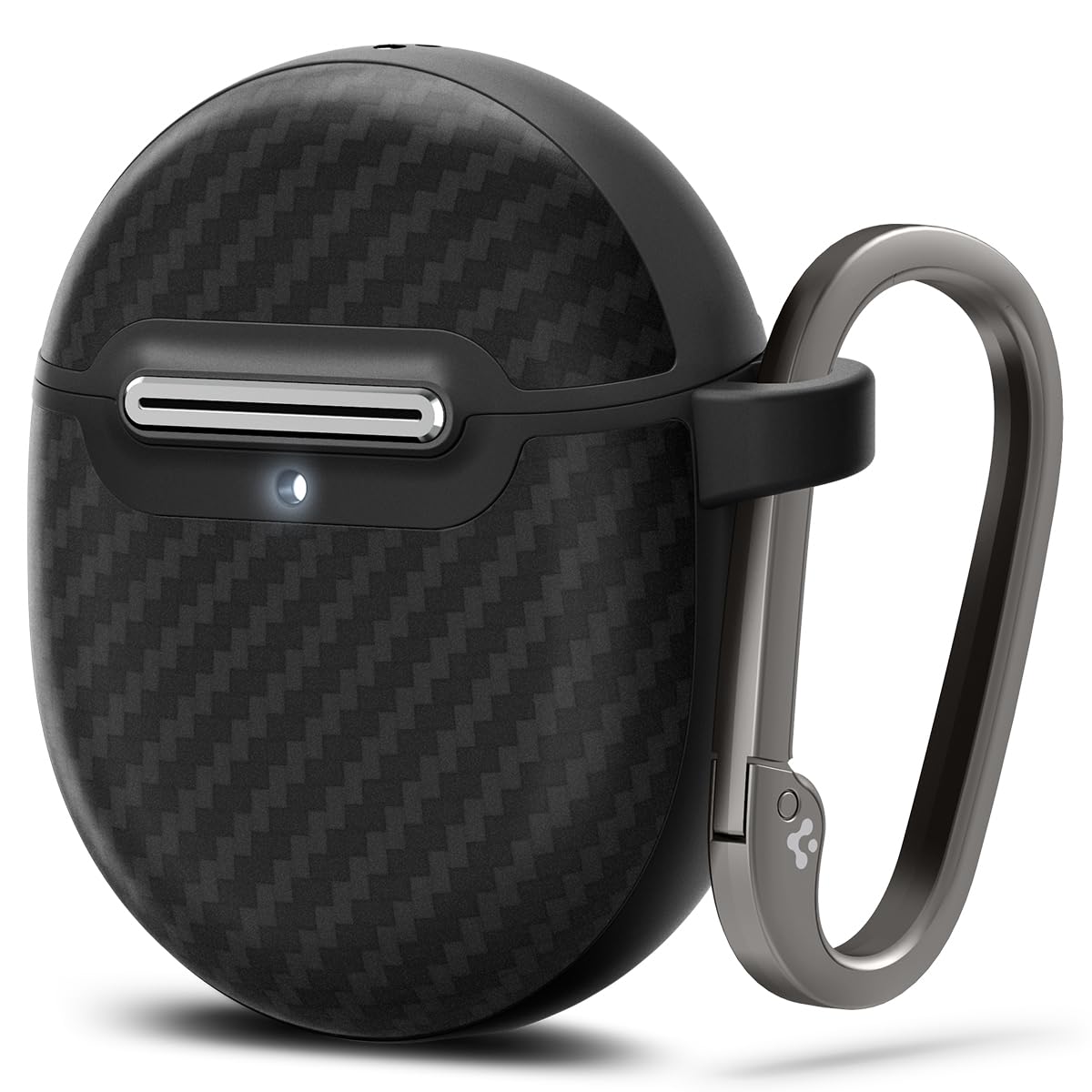 Spigen Enzo Aramid front view showing protective fit and matte black finish benefits grip