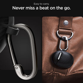 Spigen Enzo Aramid with metal carabiner attached demonstrating secure everyday carry