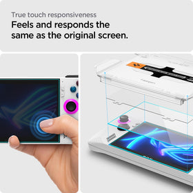 Spigen GlasTR EZ FIT 0.33mm glass preserves touchscreen sensitivity.