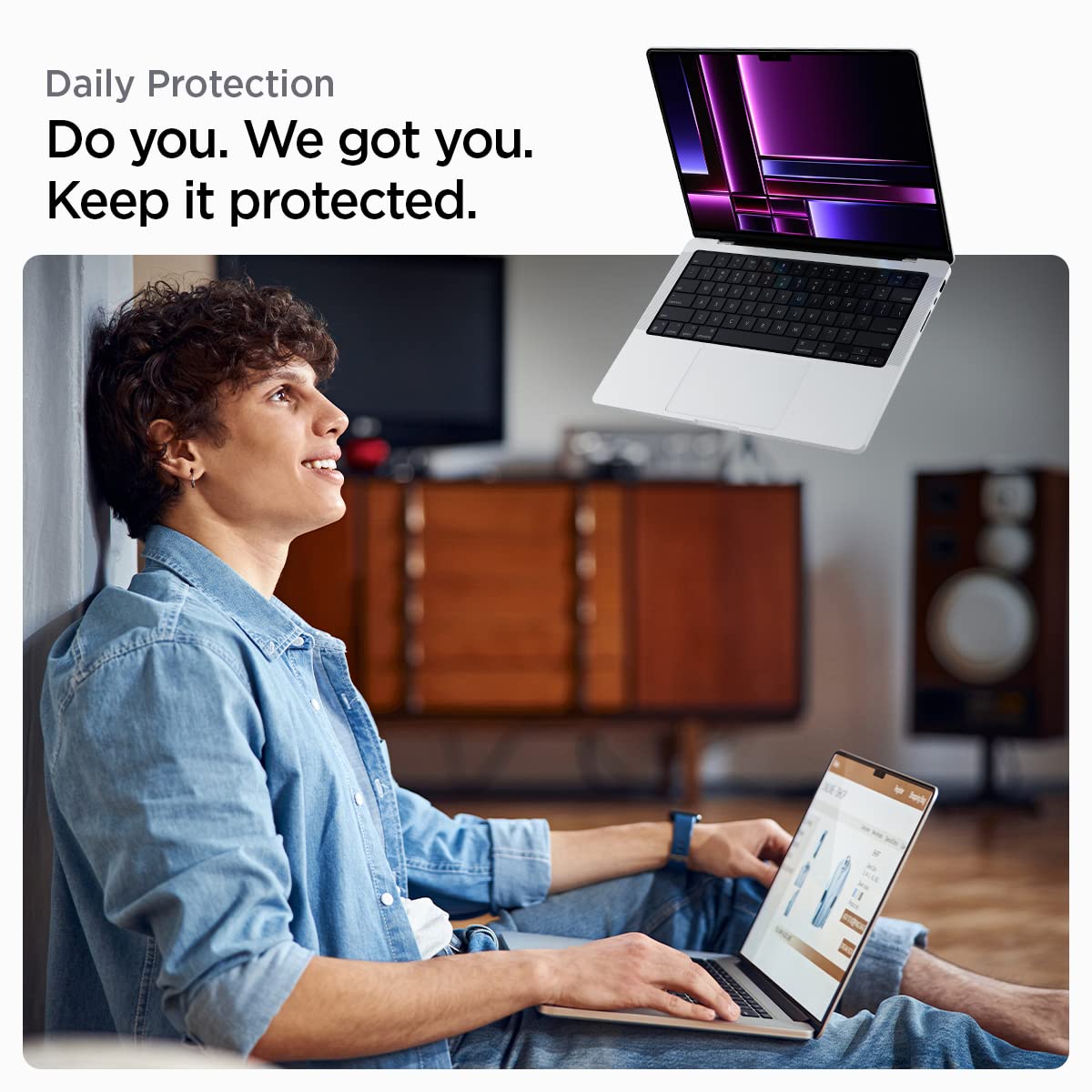 Spigen installation kit with cleaner and cloth for easy bubble-free application