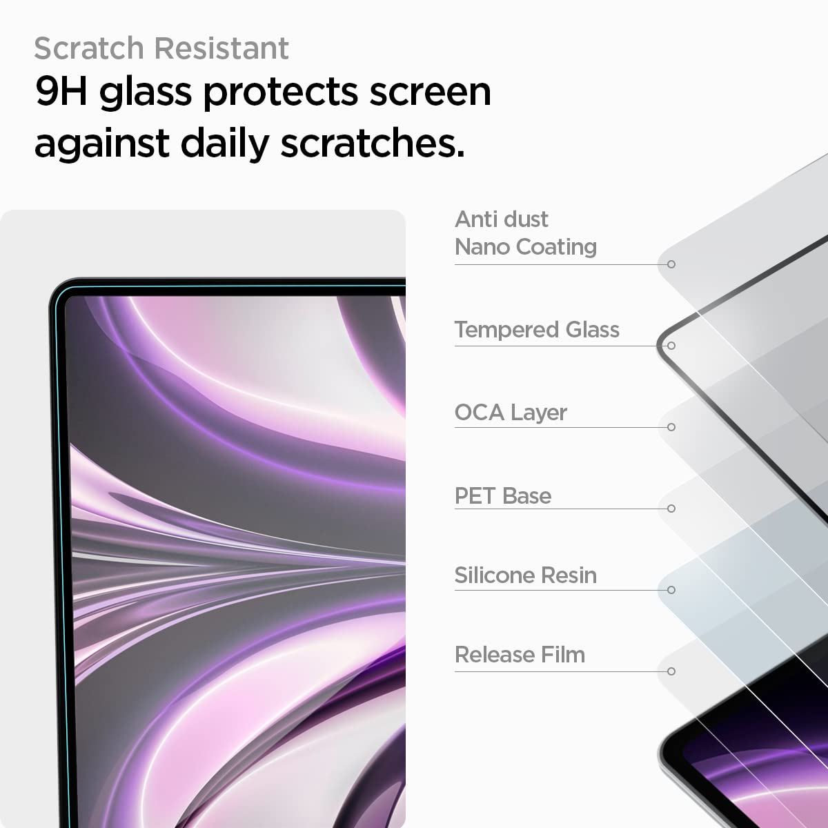 Spigen Glas.tR Slim installed on MacBook Air showing precise coverage and clean look