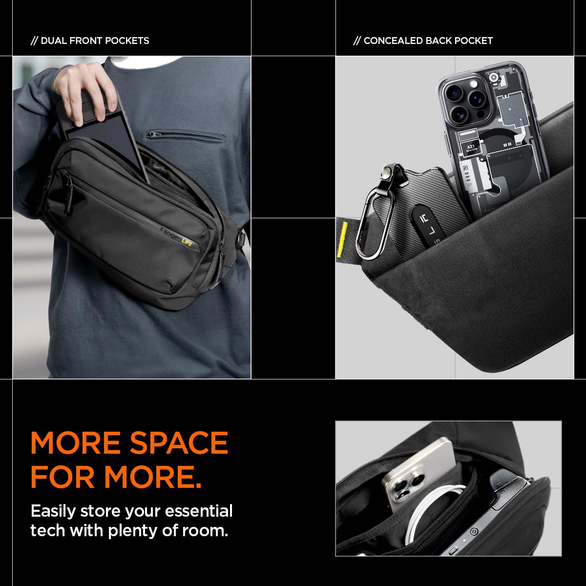 Spigen Life Case Cordura fabric close-up highlighting durable texture and weather resistance by Spigen