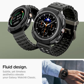 Spigen Liquid Air installed on Galaxy Watch 8 Classic 46mm — secure fit and comfort benefit