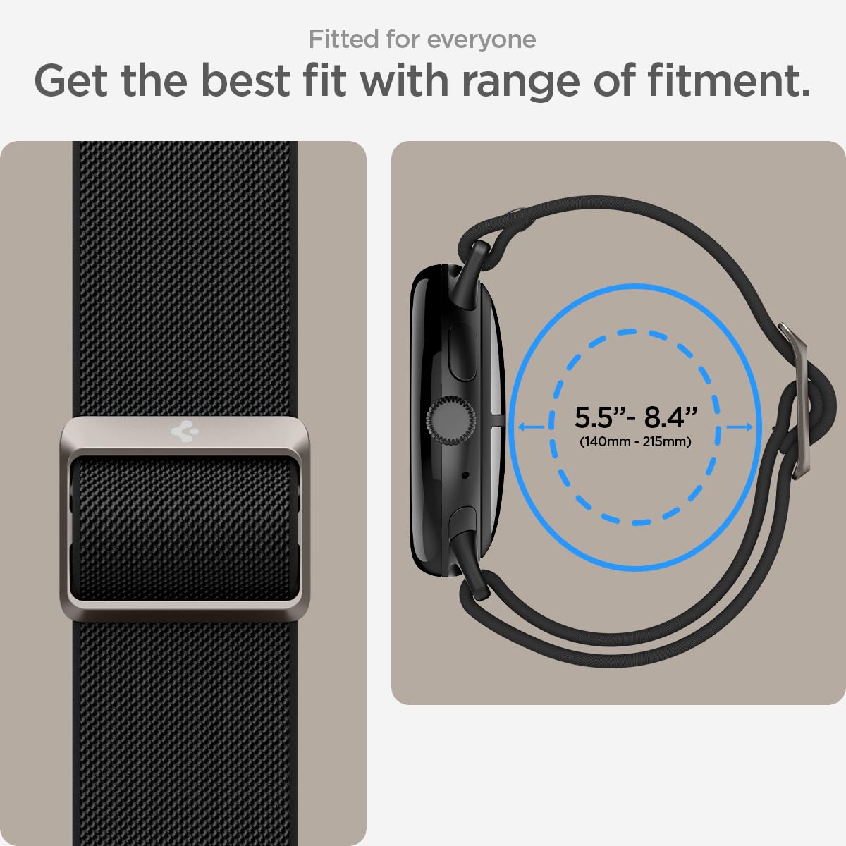 Zinc alloy buckle detail on Spigen Lite Fit for secure clasp.