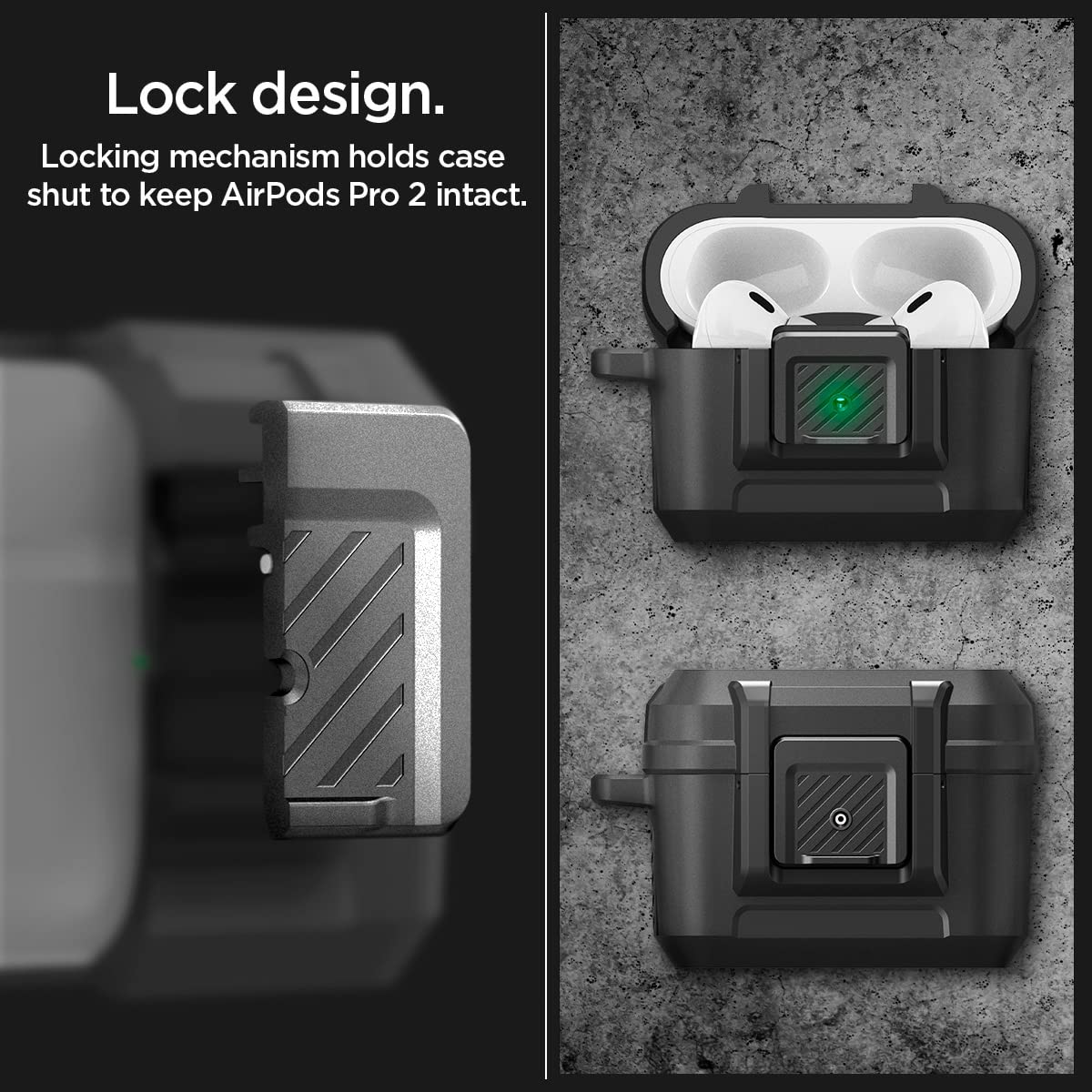 Side cutouts enable lanyard attachment for hands free transport
