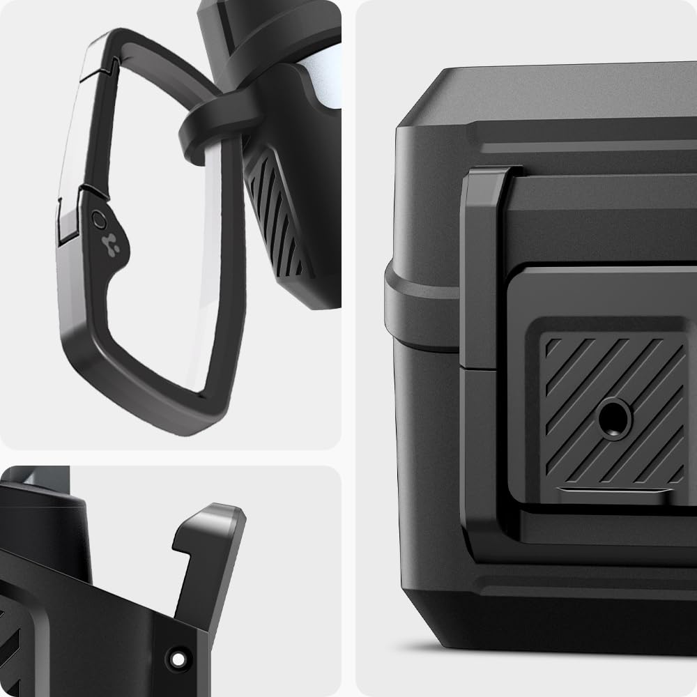 Spigen Lock Fit close-up of secure lock clip preventing accidental openings