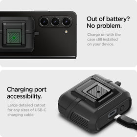 Spigen Lock Fit on wireless charger with Spigen LED visible during charging