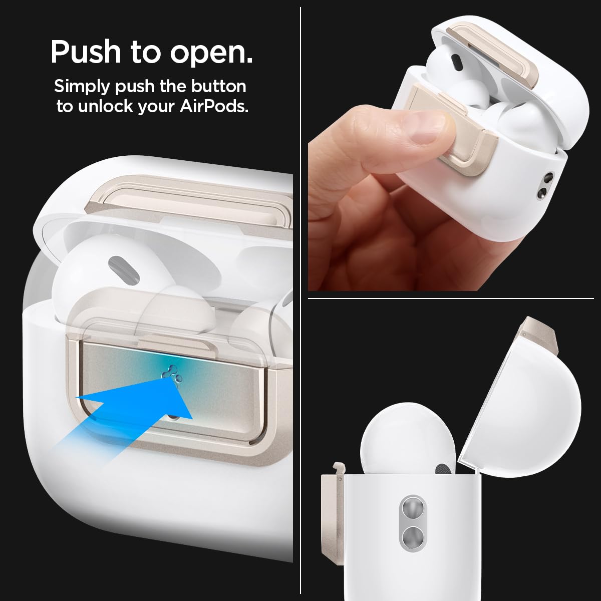 Spigen Lock Fit M compatibility with AirPods Pro 2 and 1st gen cases